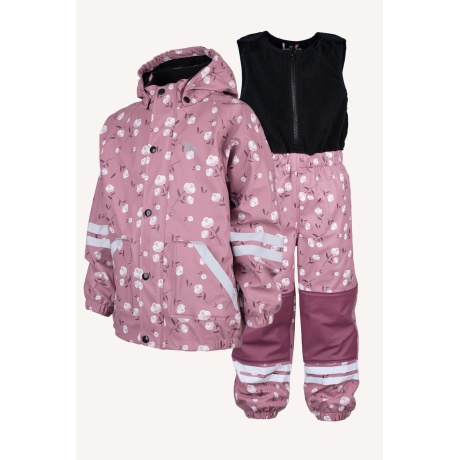 Lindbergi Sweden LEKHYTTAN fliisvoodriga vihmariiete komplekt, Dahlia/White